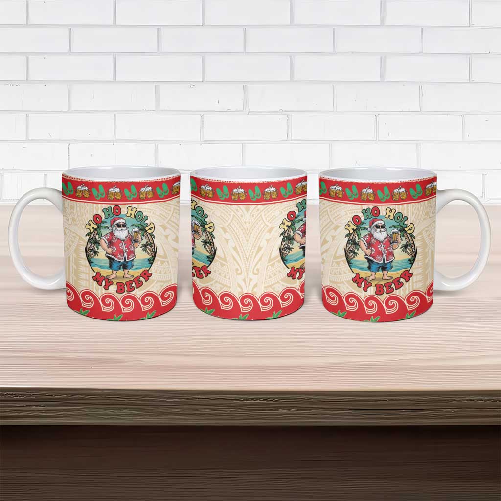 Mele Kalikimaka Hawaii Ceramic Mug Funny Beer-Loving Santa Hawaiian Tropical - Polynesian Pride