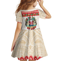 Mele Kalikimaka Hawaii Family Matching Off The Shoulder Long Sleeve Dress and Hawaiian Shirt Funny Beer-Loving Santa Hawaiian Tropical - Polynesian Pride