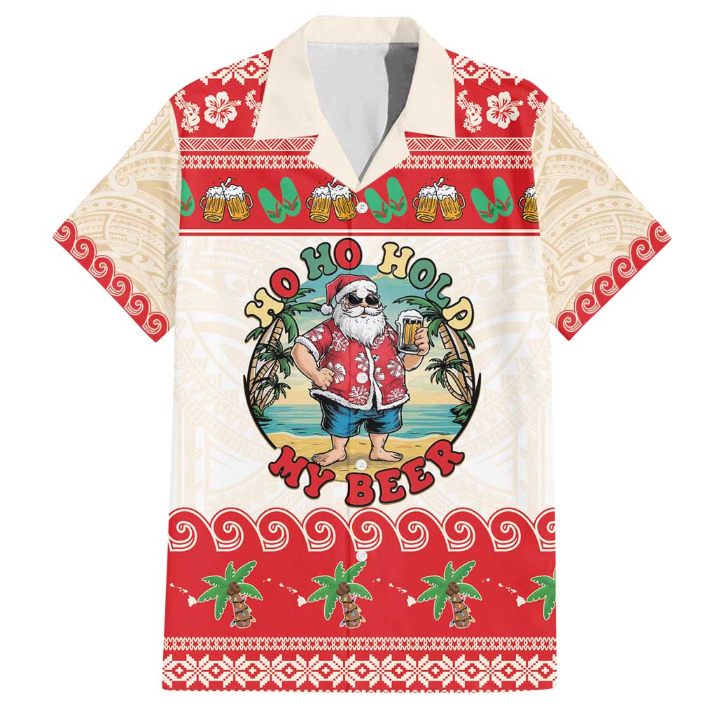 Mele Kalikimaka Hawaii Family Matching Puletasi and Hawaiian Shirt Funny Beer-Loving Santa Hawaiian Tropical - Polynesian Pride
