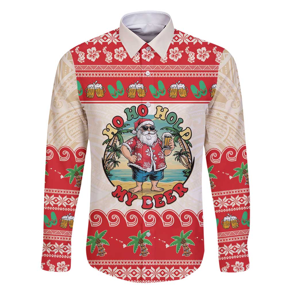 Mele Kalikimaka Hawaii Family Matching Puletasi and Hawaiian Shirt Funny Beer-Loving Santa Hawaiian Tropical - Polynesian Pride