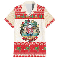 Mele Kalikimaka Hawaii Family Matching Short Sleeve Bodycon Dress and Hawaiian Shirt Funny Beer-Loving Santa Hawaiian Tropical - Polynesian Pride