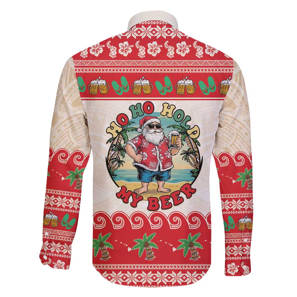 Mele Kalikimaka Hawaii Family Matching Short Sleeve Bodycon Dress and Hawaiian Shirt Funny Beer-Loving Santa Hawaiian Tropical - Polynesian Pride