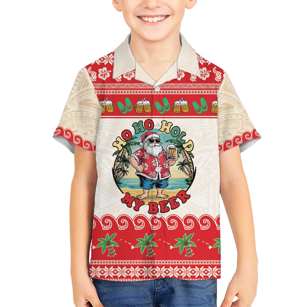 Mele Kalikimaka Hawaii Hawaiian Shirt Funny Beer-Loving Santa Hawaiian Tropical - Polynesian Pride