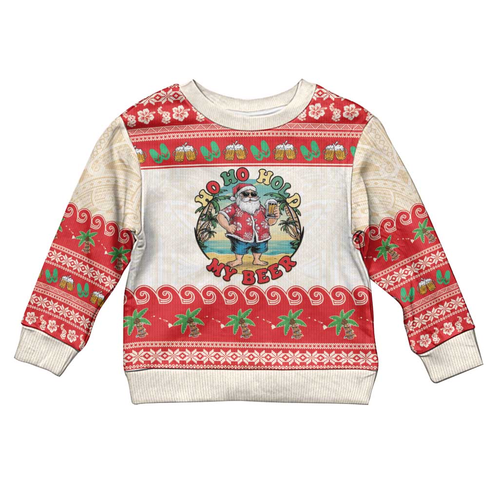 Mele Kalikimaka Hawaii Kid Ugly Christmas Sweater Funny Beer-Loving Santa Hawaiian Tropical - Polynesian Pride