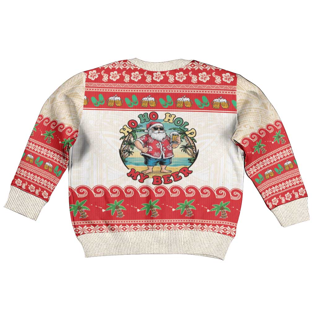 Mele Kalikimaka Hawaii Kid Ugly Christmas Sweater Funny Beer-Loving Santa Hawaiian Tropical - Polynesian Pride
