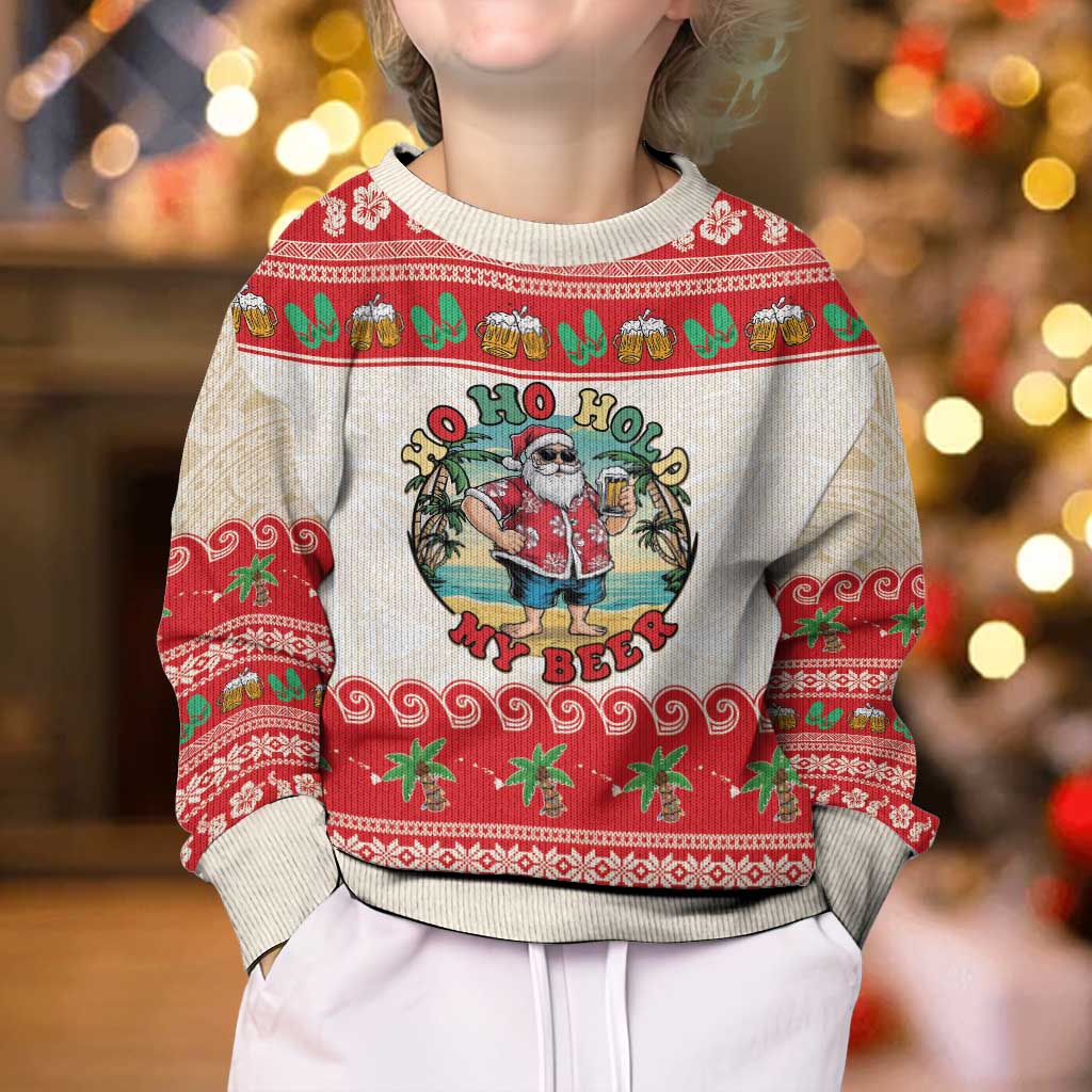 Mele Kalikimaka Hawaii Kid Ugly Christmas Sweater Funny Beer-Loving Santa Hawaiian Tropical - Polynesian Pride
