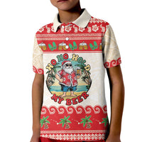 Mele Kalikimaka Hawaii Kid Polo Shirt Funny Beer-Loving Santa Hawaiian Tropical - Polynesian Pride