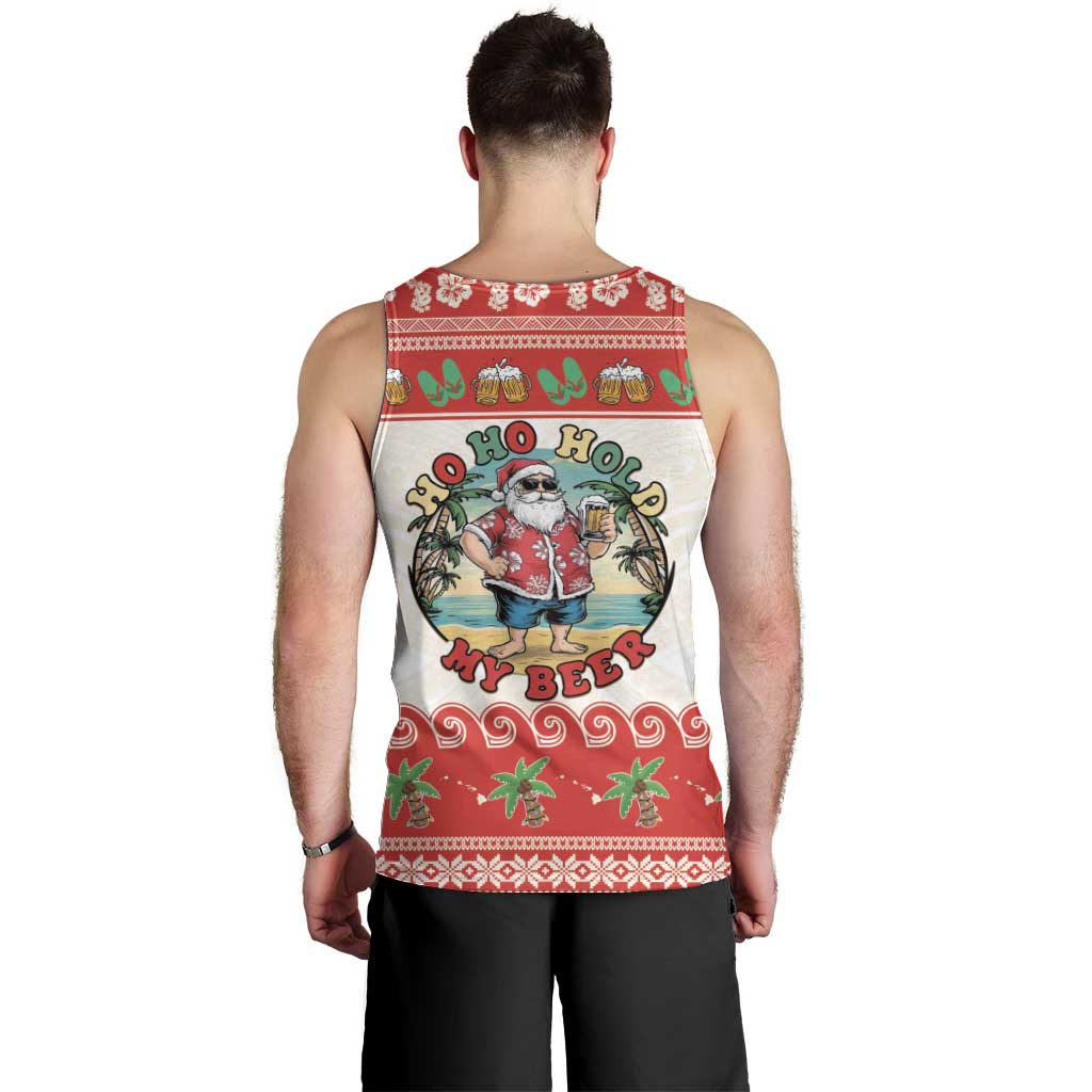 Mele Kalikimaka Hawaii Men Tank Top Funny Beer-Loving Santa Hawaiian Tropical - Polynesian Pride