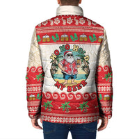 Mele Kalikimaka Hawaii Padded Jacket Funny Beer-Loving Santa Hawaiian Tropical - Polynesian Pride