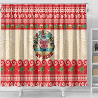 Mele Kalikimaka Hawaii Shower Curtain Funny Beer-Loving Santa Hawaiian Tropical - Polynesian Pride
