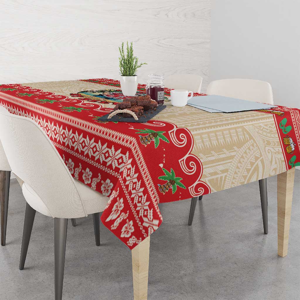 Mele Kalikimaka Hawaii Tablecloth Funny Beer-Loving Santa Hawaiian Tropical - Polynesian Pride