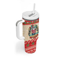 Mele Kalikimaka Hawaii Tumbler With Handle Funny Beer-Loving Santa Hawaiian Tropical - Polynesian Pride