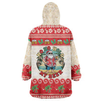 Mele Kalikimaka Hawaii Wearable Blanket Hoodie Funny Beer-Loving Santa Hawaiian Tropical - Polynesian Pride