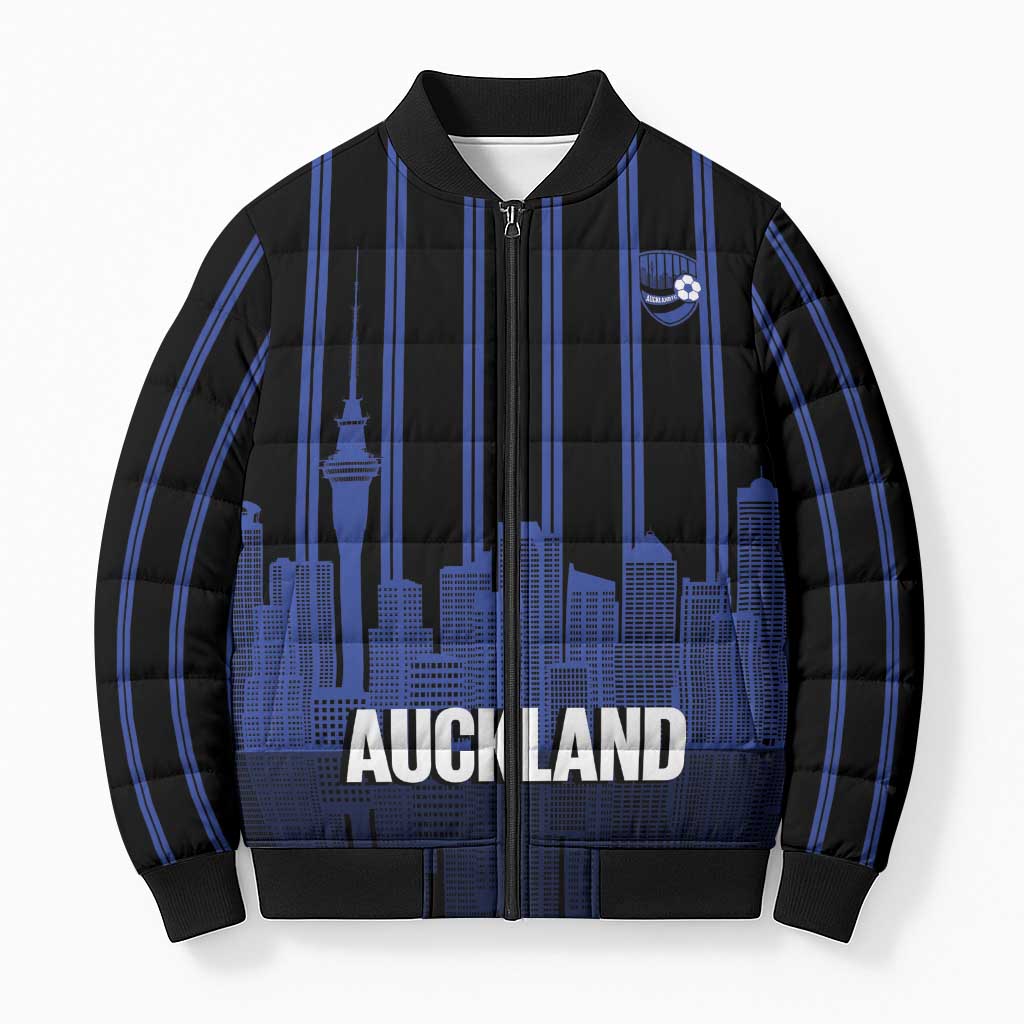 New Zealand Auckland Football Custom Bomber Puffer Jacket Go City of Sails Est 2025