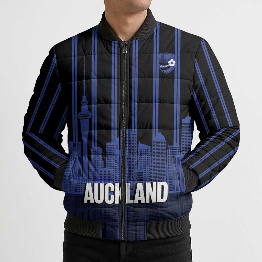 New Zealand Auckland Football Custom Bomber Puffer Jacket Go City of Sails Est 2025