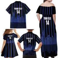 New Zealand Auckland Football Custom Family Matching Off Shoulder Maxi Dress and Hawaiian Shirt Go City of Sails Est 2025