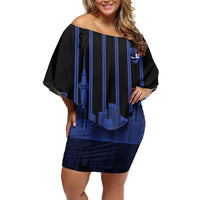 New Zealand Auckland Football Custom Family Matching Off Shoulder Short Dress and Hawaiian Shirt Go City of Sails Est 2025