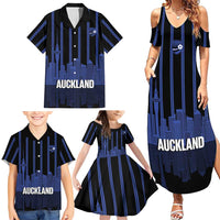 New Zealand Auckland Football Custom Family Matching Summer Maxi Dress and Hawaiian Shirt Go City of Sails Est 2025