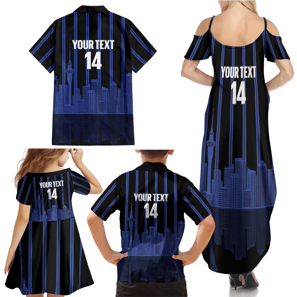 New Zealand Auckland Football Custom Family Matching Summer Maxi Dress and Hawaiian Shirt Go City of Sails Est 2025