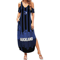 New Zealand Auckland Football Custom Family Matching Summer Maxi Dress and Hawaiian Shirt Go City of Sails Est 2025
