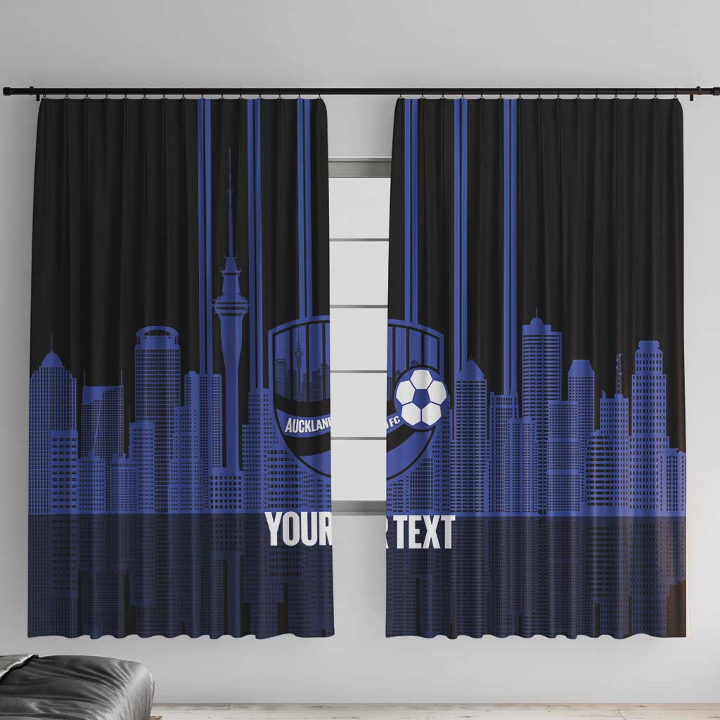 New Zealand Auckland Football Custom Window Curtain Go City of Sails Est 2025 LT14 With Hooks Black - Polynesian Pride