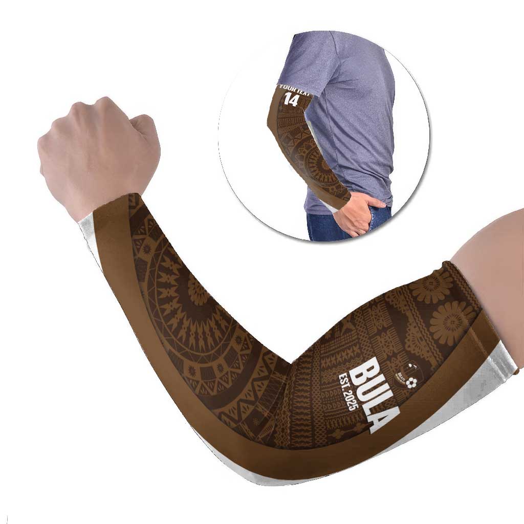Bula Fiji Football Custom Arm Sleeves One Vanua One Team Tapa Pattern