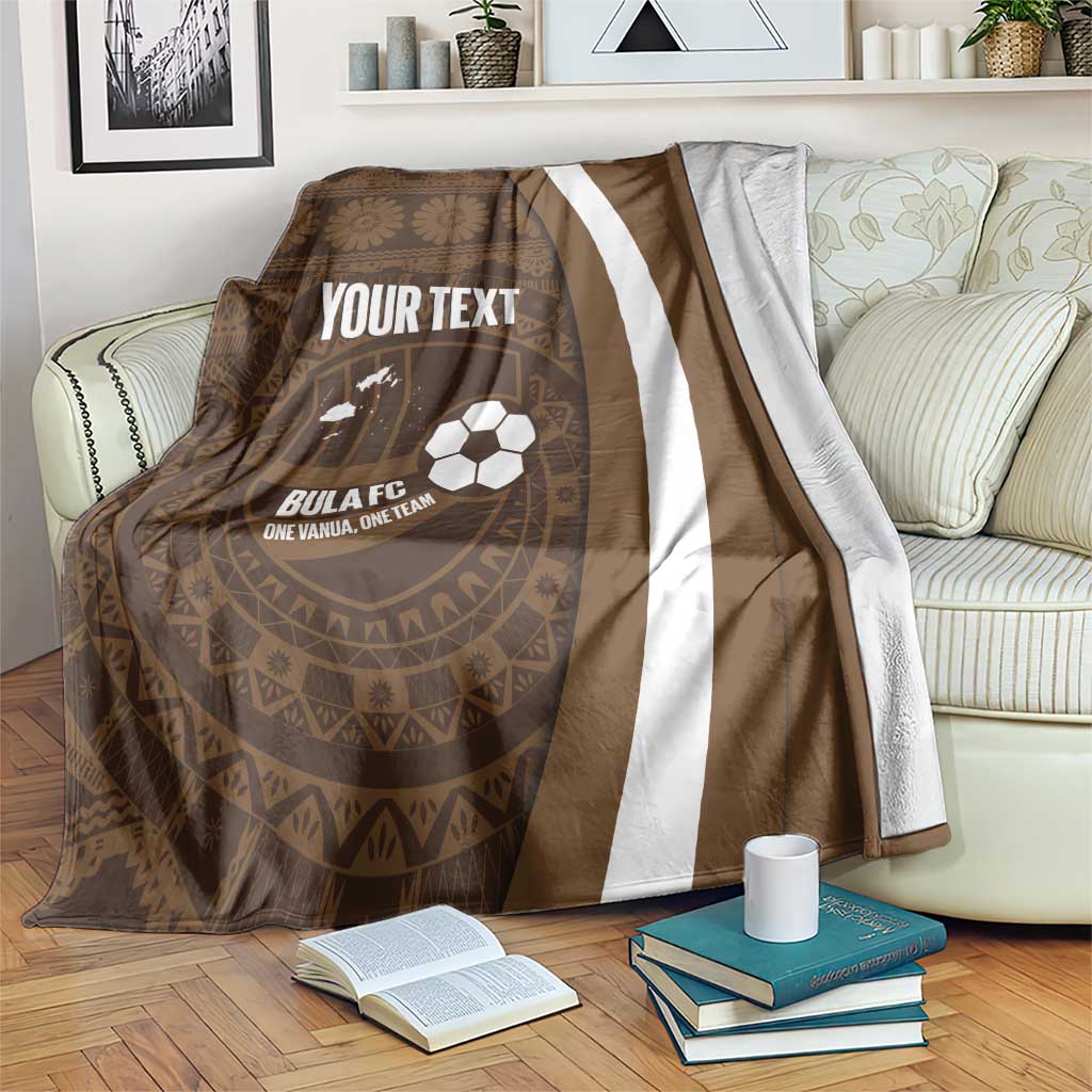 Bula Fiji Football Custom Blanket One Vanua One Team Tapa Pattern