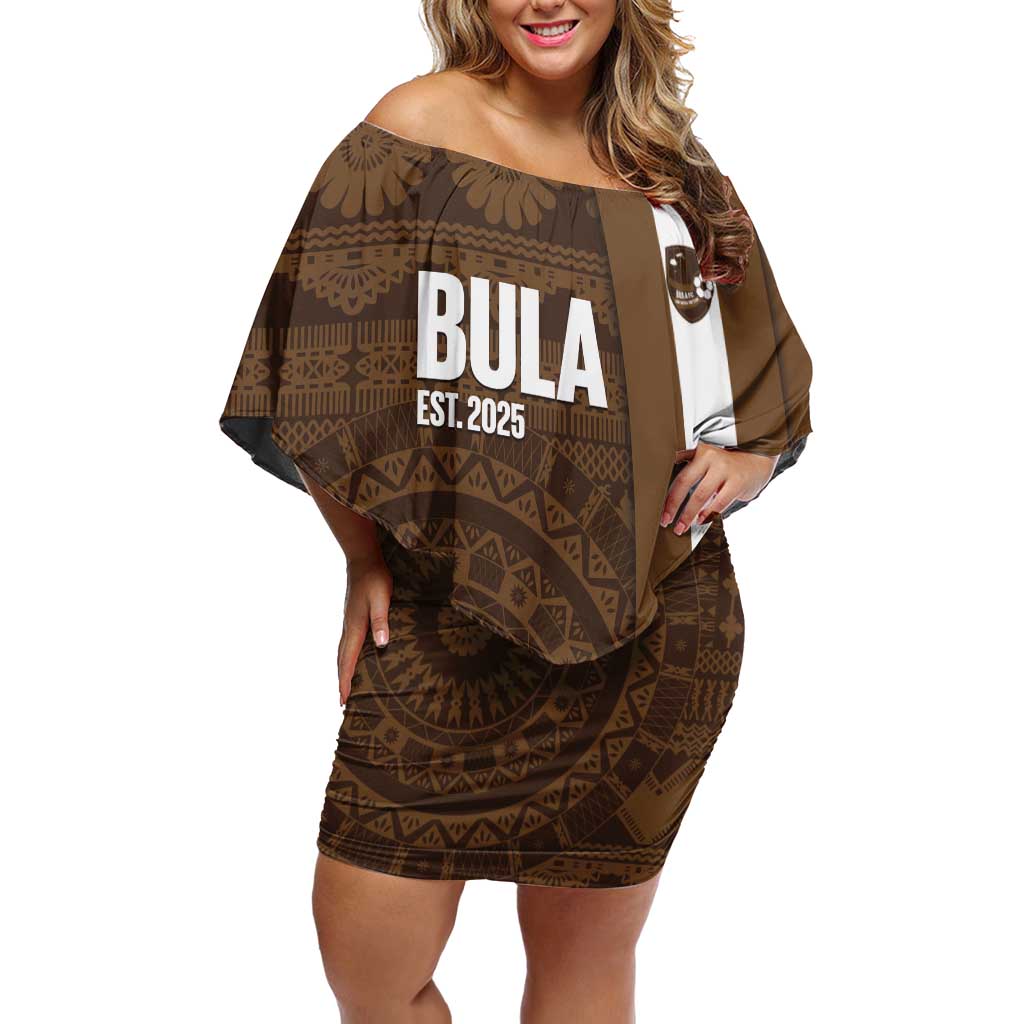 Bula Fiji Football Custom Family Matching Off Shoulder Short Dress and Hawaiian Shirt One Vanua One Team Tapa Pattern