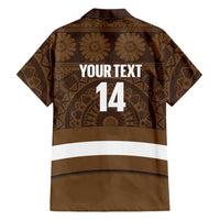 Bula Fiji Football Custom Family Matching Short Sleeve Bodycon Dress and Hawaiian Shirt One Vanua One Team Tapa Pattern