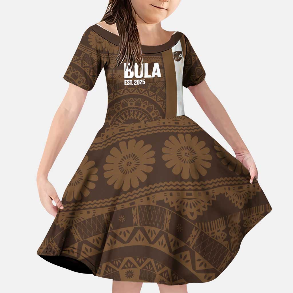 Bula Fiji Football Custom Family Matching Summer Maxi Dress and Hawaiian Shirt One Vanua One Team Tapa Pattern