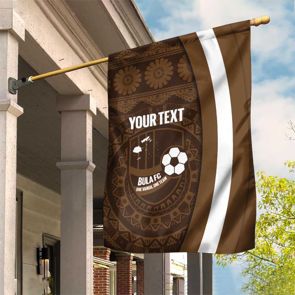 Bula Fiji Football Custom Garden Flag One Vanua One Team Tapa Pattern