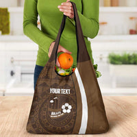 Bula Fiji Football Custom Grocery Bag One Vanua One Team Tapa Pattern