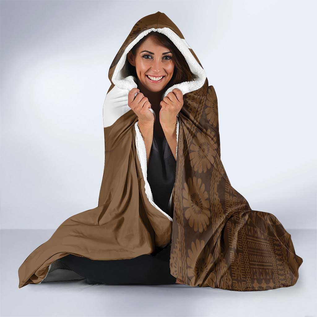Bula Fiji Football Custom Hooded Blanket One Vanua One Team Tapa Pattern