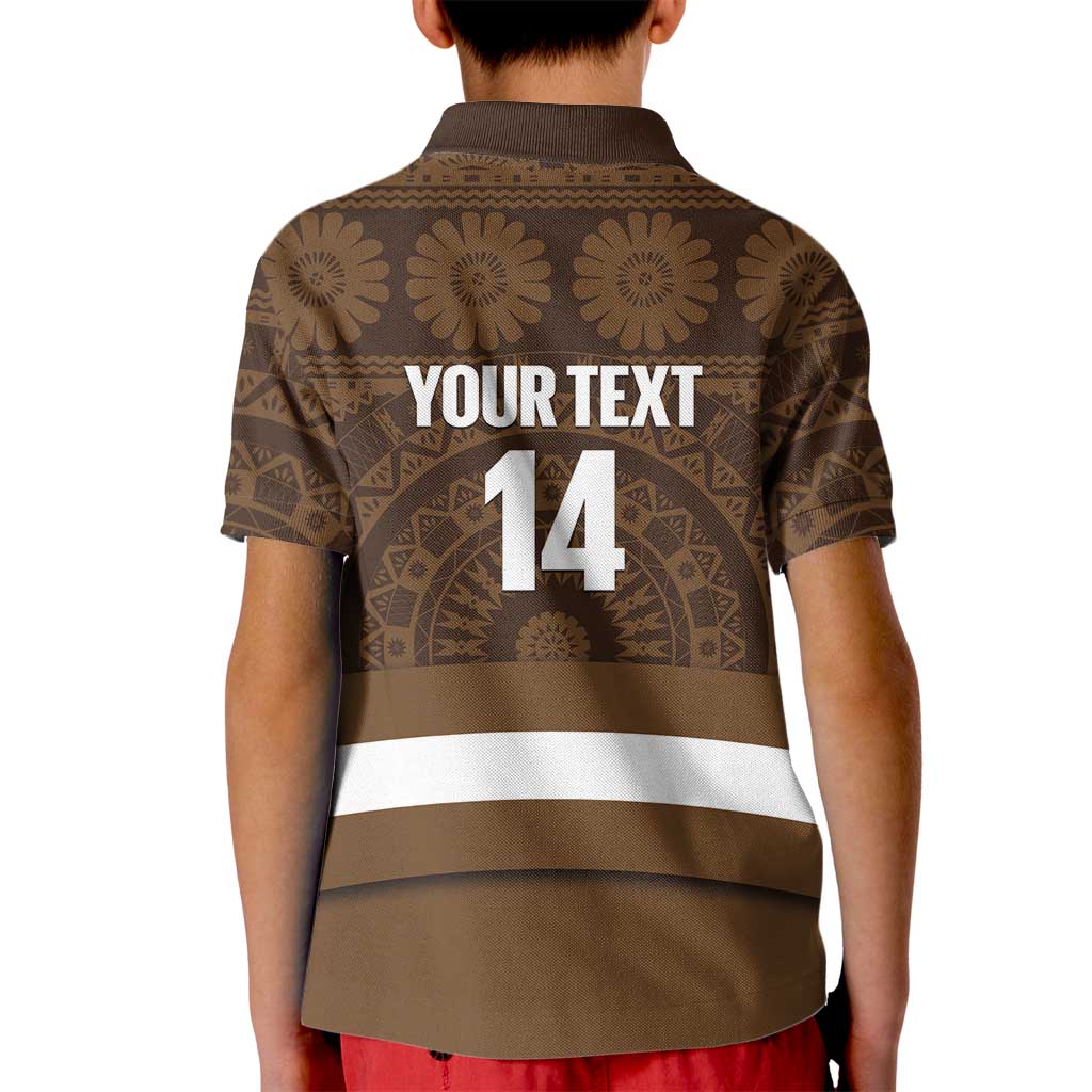 Bula Fiji Football Custom Kid Polo Shirt One Vanua One Team Tapa Pattern