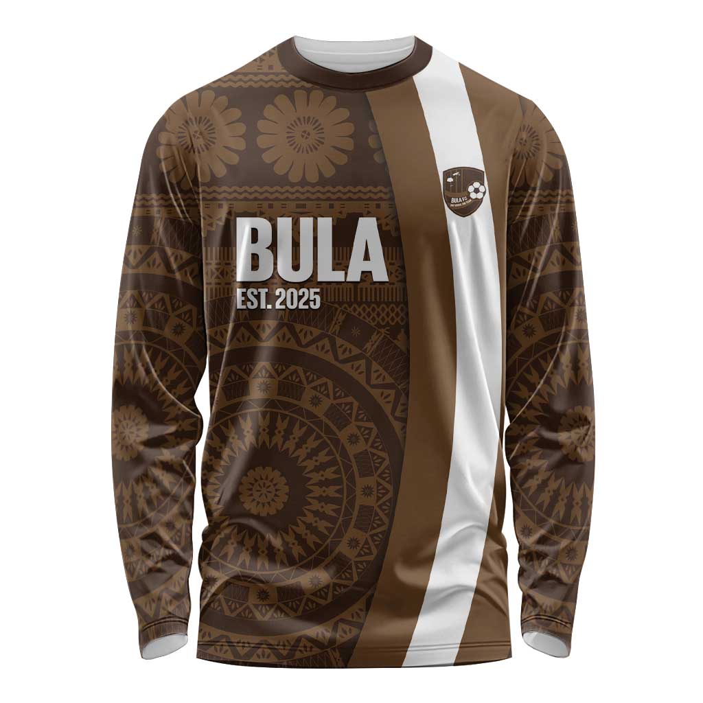 Bula Fiji Football Custom Long Sleeve Shirt One Vanua One Team Tapa Pattern