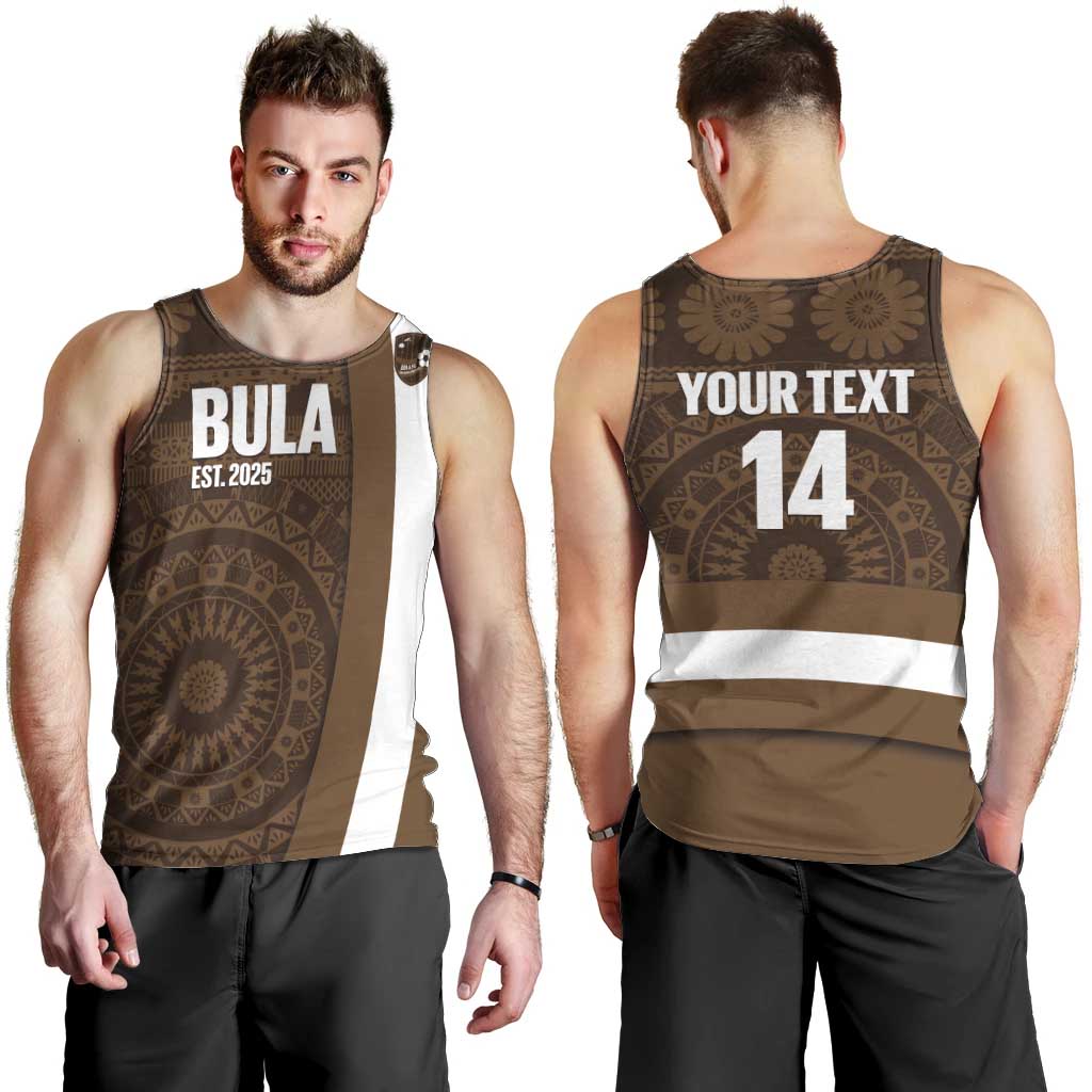 Bula Fiji Football Custom Men Tank Top One Vanua One Team Tapa Pattern