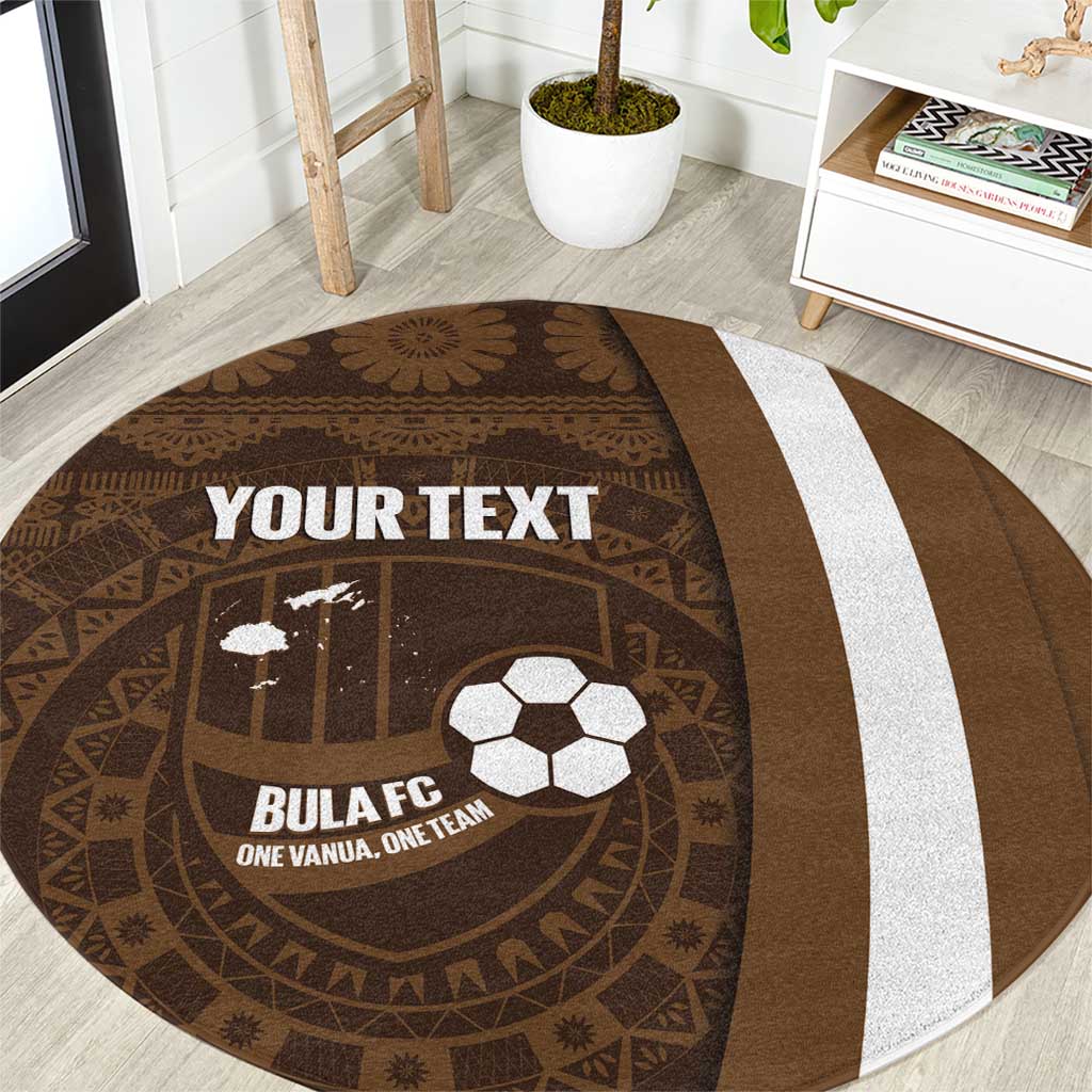 Bula Fiji Football Custom Round Carpet One Vanua One Team Tapa Pattern