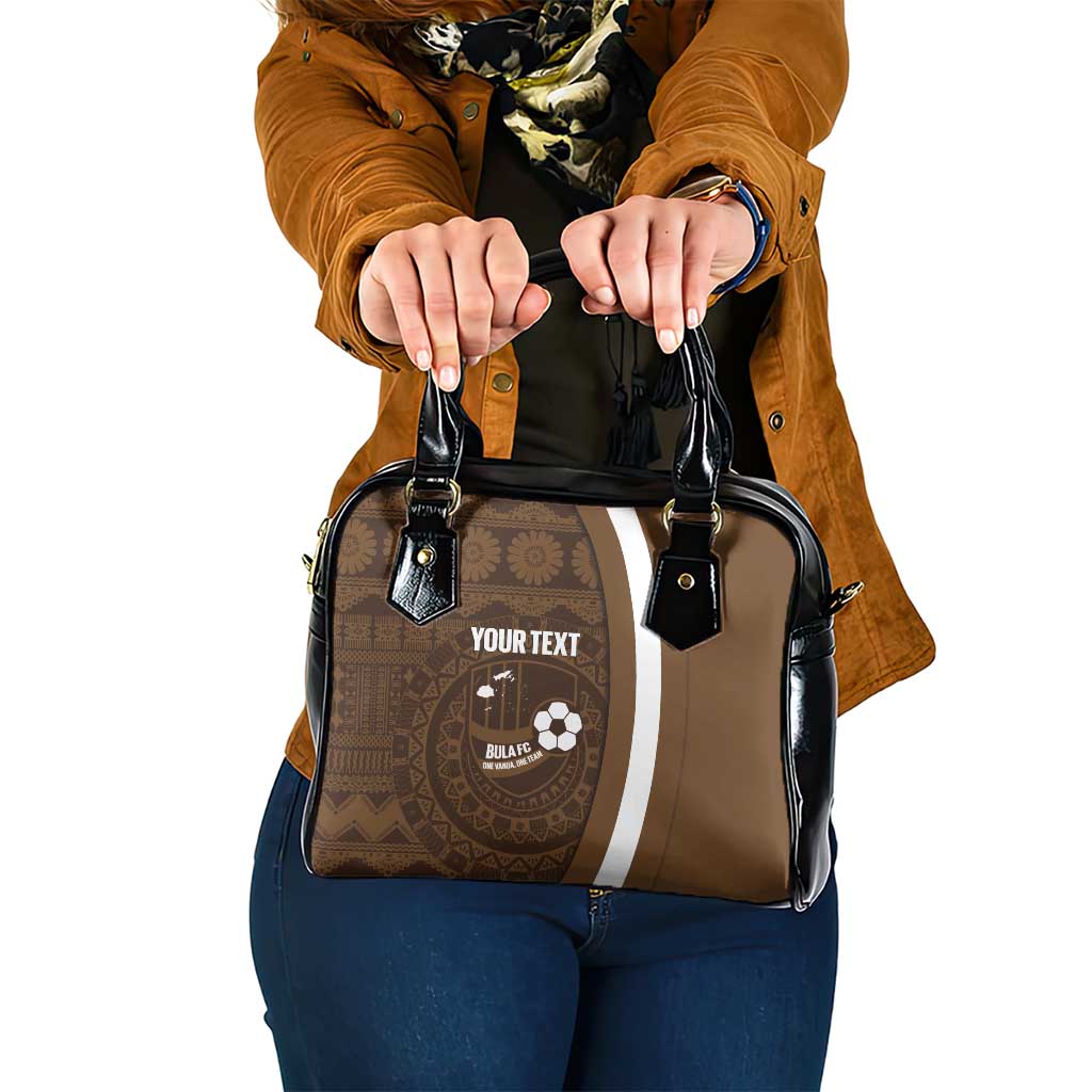Bula Fiji Football Custom Shoulder Handbag One Vanua One Team Tapa Pattern