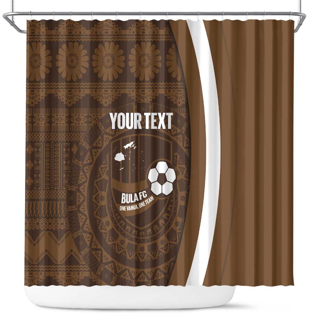 Bula Fiji Football Custom Shower Curtain One Vanua One Team Tapa Pattern