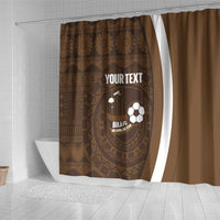 Bula Fiji Football Custom Shower Curtain One Vanua One Team Tapa Pattern