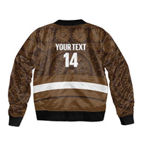 Bula Fiji Football Custom Sleeve Zip Bomber Jacket One Vanua One Team Tapa Pattern LT14 - Polynesian Pride