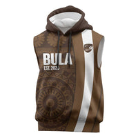 Bula Fiji Football Custom Sleeveless Hoodie One Vanua One Team Tapa Pattern