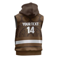 Bula Fiji Football Custom Sleeveless Hoodie One Vanua One Team Tapa Pattern