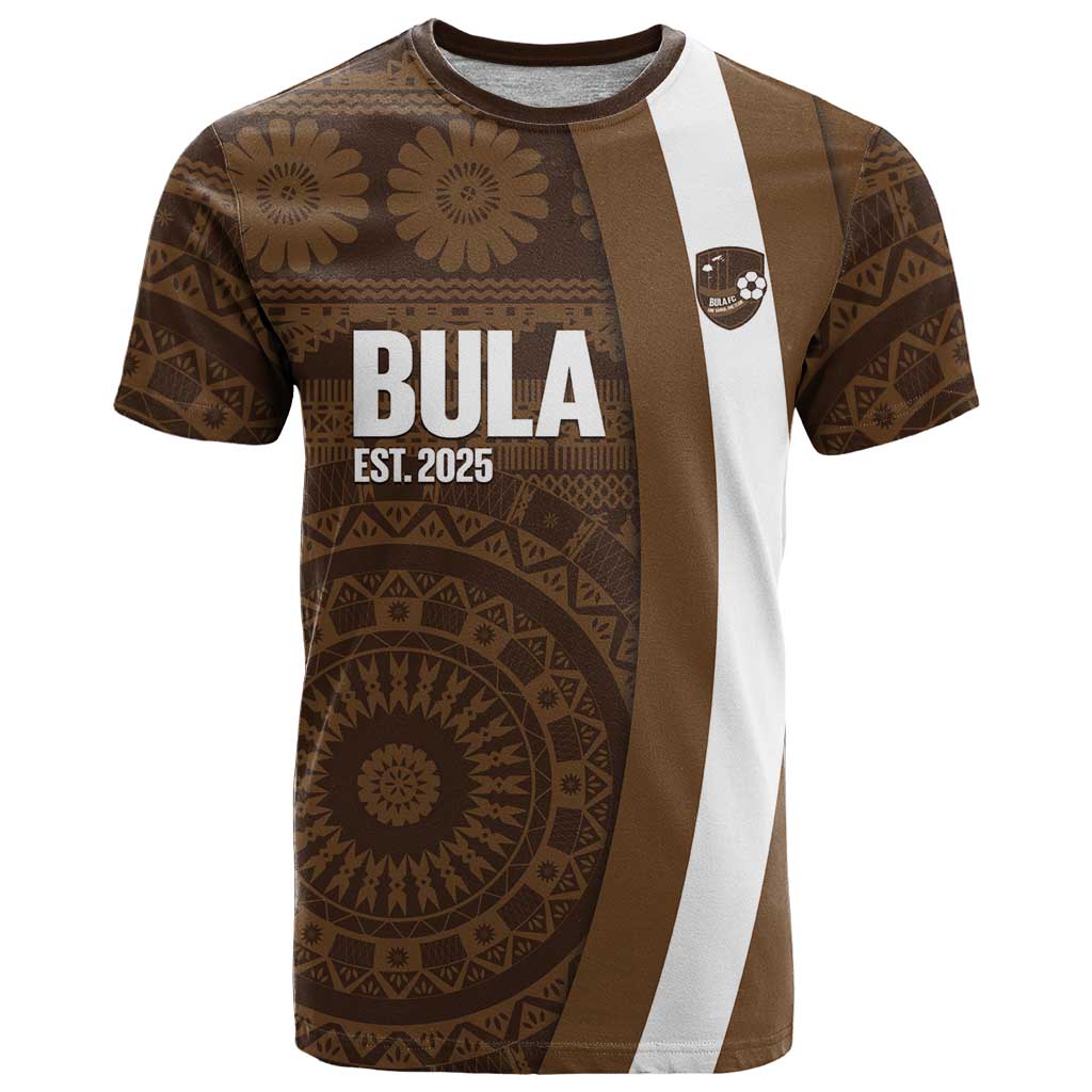 Bula Fiji Football Custom T Shirt One Vanua One Team Tapa Pattern