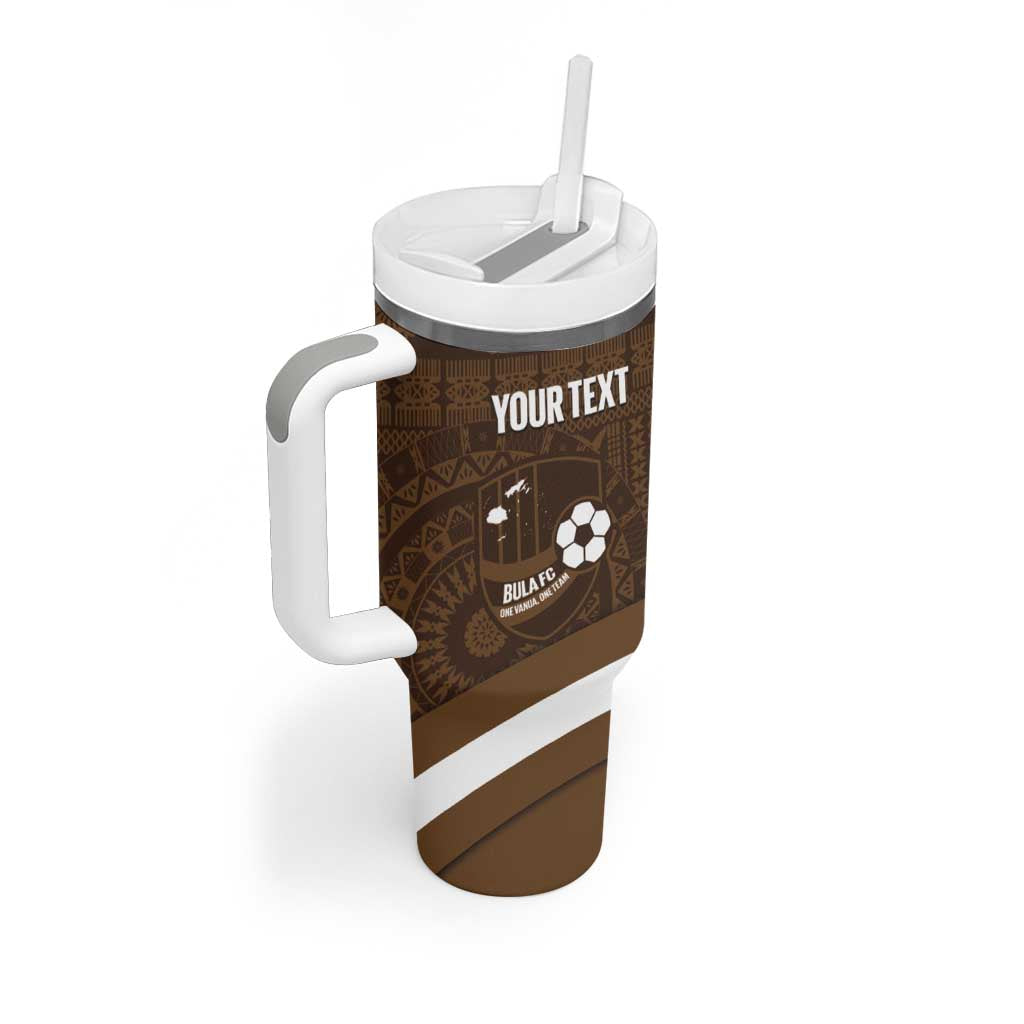 Bula Fiji Football Custom Tumbler With Handle One Vanua One Team Tapa Pattern