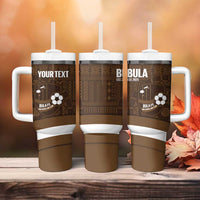 Bula Fiji Football Custom Tumbler With Handle One Vanua One Team Tapa Pattern