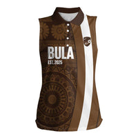 Bula Fiji Football Custom Women Sleeveless Polo Shirt One Vanua One Team Tapa Pattern
