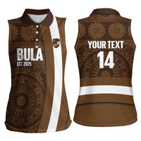 Bula Fiji Football Custom Women Sleeveless Polo Shirt One Vanua One Team Tapa Pattern