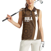 Bula Fiji Football Custom Women Sleeveless Polo Shirt One Vanua One Team Tapa Pattern