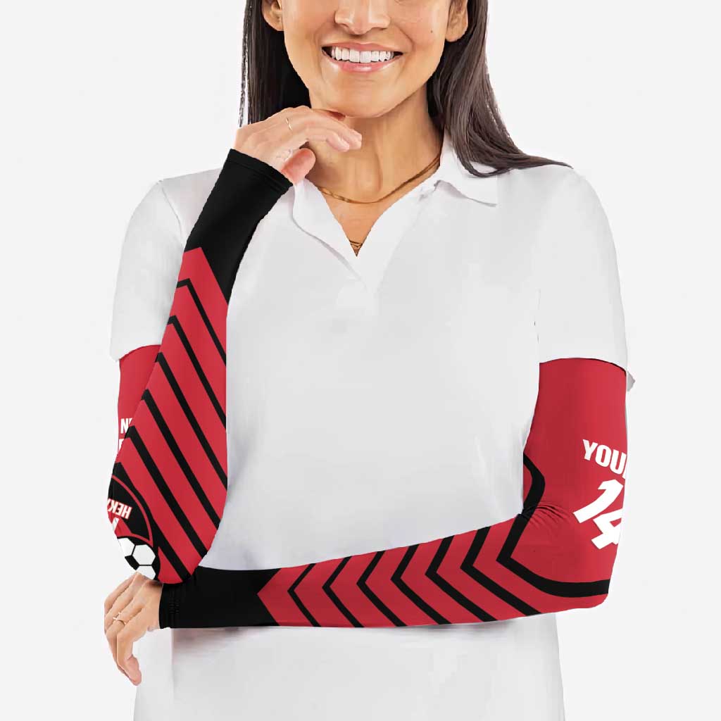 Hekari Papua New Guinea Football Custom Arm Sleeves Go PNG Red Army